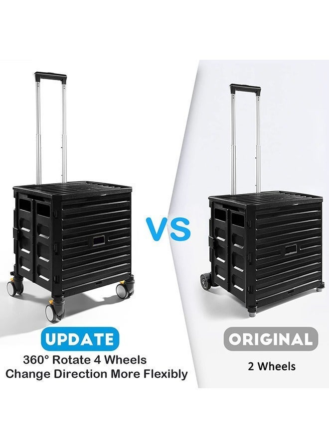 XiuWoo عربة تسوق قابلة للطي مع 4 عجلات وغطاء - Image 3